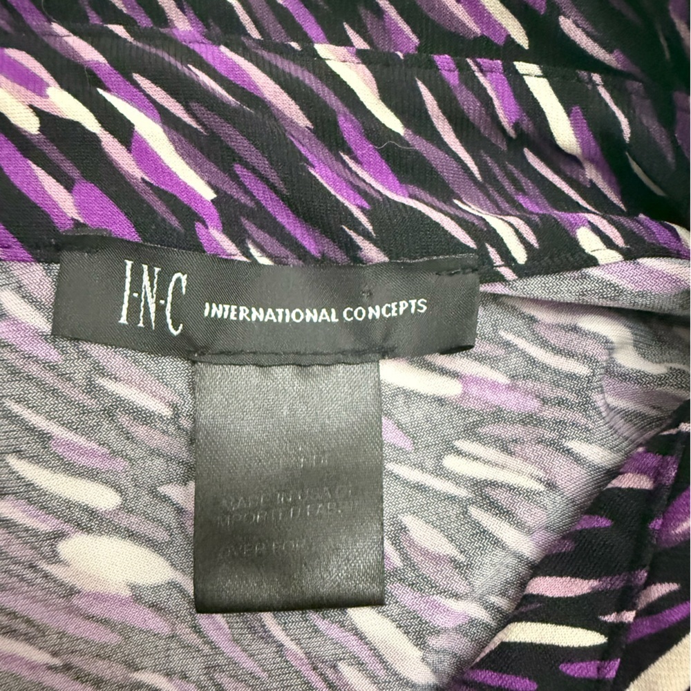 INC International Concepts Purple and Black Women's Blouse - Picture 6 of 7